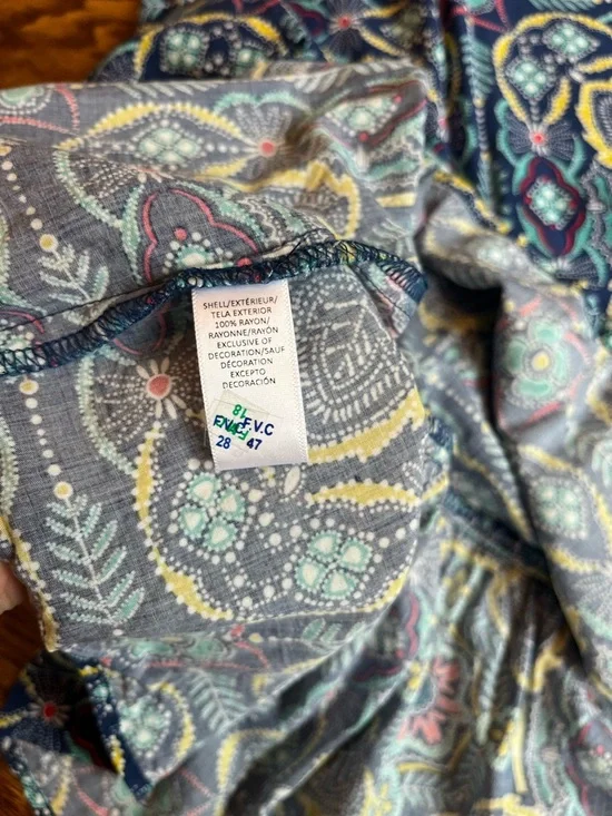 LOFT Beach Bandanna Split Neck Dress size M - Picture 7 of 9